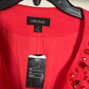 NWT Chit Chat Coral 1X Blazer